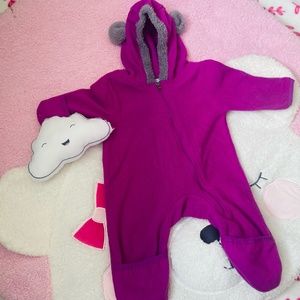 Fleece Baby Bunting Bodysuit – Infant One Piece (Size 0-3)